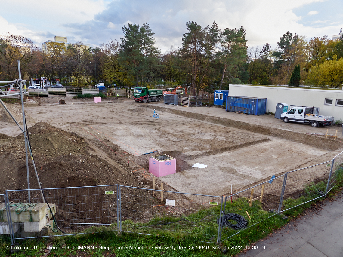 16.11.2022 - Baustelle an der Quiddestraße Haus für Kinder in Neuperlach